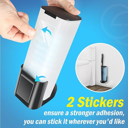 squish 2 Kit Disposable Toilet Brush with 32 Refills, Toilet Bowl Toilet Brush and Holder, Wall Mounted Toilet Brush with No Drilling Adhesive for Toilet Cleaning
