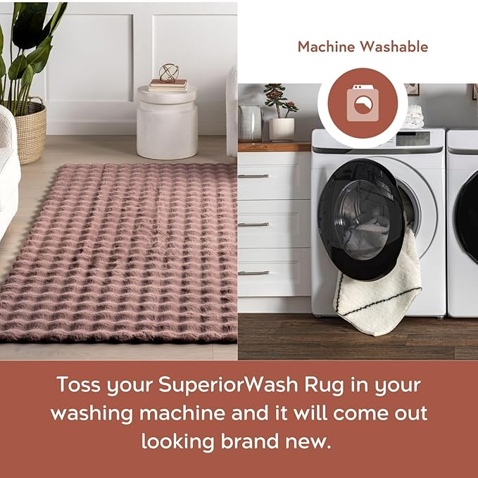 nuLOOM Jeni Checkered 3'9" x 6' Machine Washable Area Rug for Living Room Bedroom Dining Room Kitchen, Burgundy