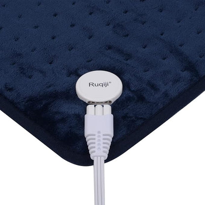 Ruqiji 17''x33'' XXXL King Size Heating Pad with 120 Minutes Auto Shut Off&6 Temperature Settings, Flannel Electric Heating Pad/Pain Relief for Back/Neck/Shoulders/Menstrual Pain/Leg Cramp (Dark Blue)