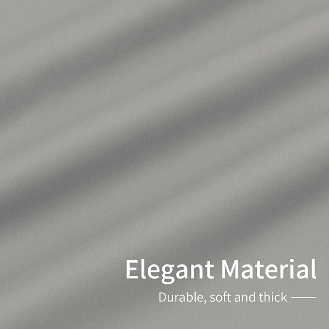 Easy-Going Blackout Curtains for Bedroom, Solid Thermal Insulated Grommet and Noise Reduction Window Drapes, Room Darkening Curtains for Living Room, 2 Panels(42x63 in, Light Gray)