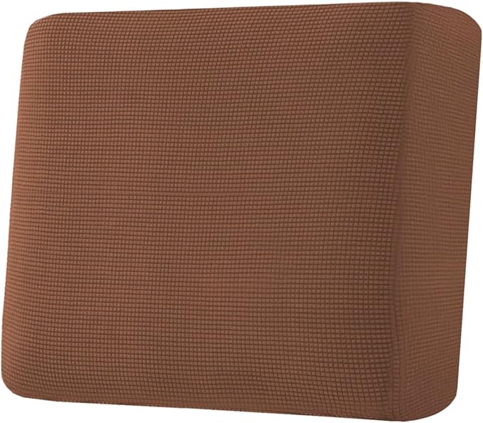 H.VERSAILTEX Super Stretch Individual Seat Cushion Covers Sofa Covers Couch Cushion Covers Slipcover Sets Thick Jacquard Textured Twill Fabric (1 Piece Chair Cushion Cover, Caramel)