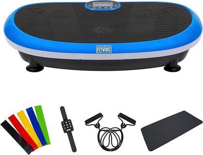 Vibration Plate Exercise Machine Workout Vibration Fitness Platform with Resistance Loops and Resistance Band, 2D, 3D or 4D