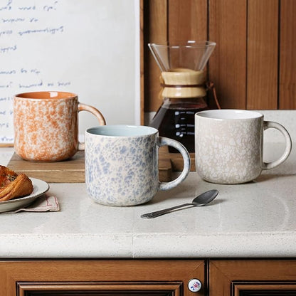 12 OZ Coffee Mugs Set of 6, Modern Coffee Mugs Set with handle for Tea/Latte/Cappuccino/Milk/Cocoa.
