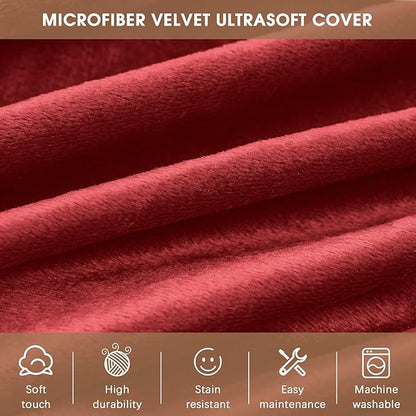 Bean Bag Chairs for Kids - Memory Foam Furniture BeanBag Chair - Kids/Teens Sofa with Soft Micro Fiber Cover - Round Fluffy Couch for Living Room Bedroom College Dorm - 2.5 ft, Red