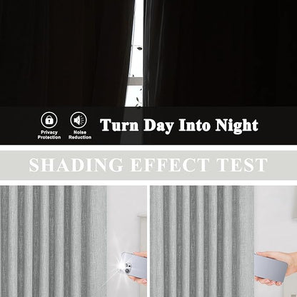Vision Home Silver Grey Pinch Pleated Full Blackout Curtains Room Darkening Window Curtains 108 inch for Living Room Bedroom Thermal Insulated Pinch Pleat Drapes with Hooks Back Tab 2 Panel 40"Wx108"L