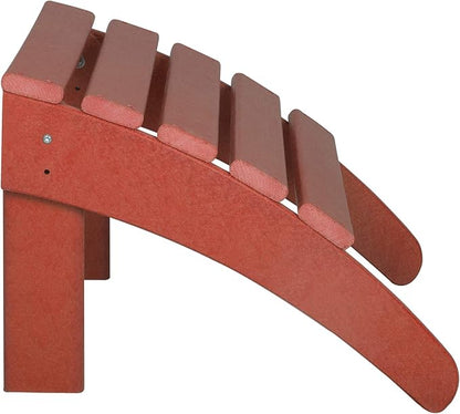 WestinTrends Outdoor Ottoman, Patio Adirondack Ottoman Foot Rest, All Weather Poly Lumber Folding Foot Stool for Adirondack Chair, Widely Used for Outside Porch Pool Lawn Backyard, Red