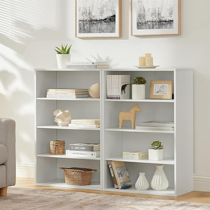 71 Inch Tall 8-Shelf Bookcase, Wood Bookshelf Storage Organizer Adjustable Shelf for Home Office Living Room, Converts into Two 4-Shelf Bookshelves, White