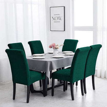 Joccun Chair Covers for Dining Room Set of 2, Dining Chair Slipcovers Stretch Dining Room Chair Covers Seat Protector,Washable Parsons Chair Cover for Home,Hotel,Banquet(Hunter,2 Pack)