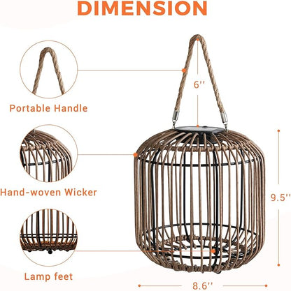 Solar Yard 2-Pack Outdoor Solar Lamp, Water-Resistant Lights for Outside Hanging Lantern Table Lamp Lights Decoration for Garden, Yard, Patio, Porch, Trees, Pathway, Natural
