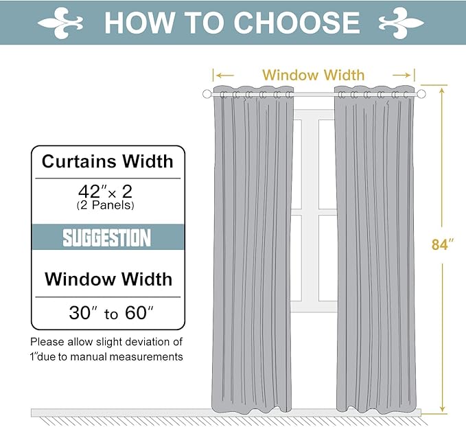 ChrisDowa Grommet Room Darkening Curtains for Bedroom and Living Room - 2 Panels Set Thermal Insulated Blackout Curtains (Sky Blue, 42W x 84L)