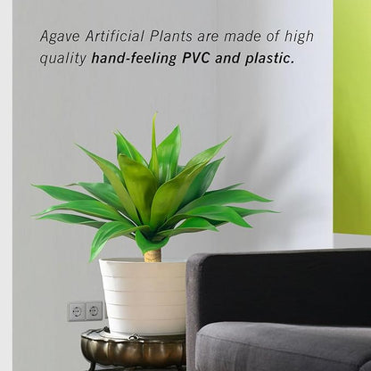 Artificial Agave Plants,Large UV Resistant Fake Agave Planters for Indoor and Outdoor Decorating Plantas Artificiales Decorativas Grandes(2Pack, 28")