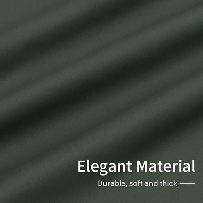 Easy-Going Blackout Curtains for Bedroom, Solid Thermal Insulated Grommet and Noise Reduction Window Drapes, Room Darkening Curtains for Living Room, 2 Panels (42x95 in, Greyish Green)