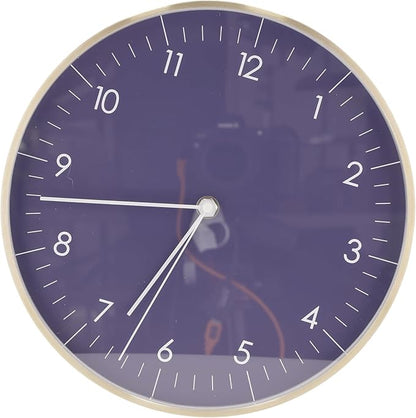 LUUK LIFESTYLE Modern Quartz Wall Clock with Silent Movement, Scandinavian Design, Kitchen and Living Room Clock, Gift idea, Trendy Home Decor, 10 inch, in Dark Blue and Gold