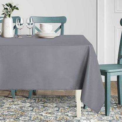 sancua Rectangle Tablecloth - 60 x 84 Inch - Stain and Wrinkle Resistant Washable Polyester Table Cloth, Decorative Fabric Table Cover for Dining Tables, Buffet Parties and Camping, Light Grey