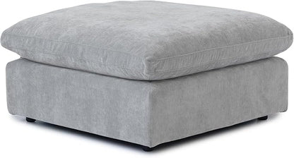 JACH Modular Ottoman Seater for Living Room, Cushion Covers Removable, Minimalist Comfy Footstool, Breathable Ottoman for Living Room Apartment (Light Grey)