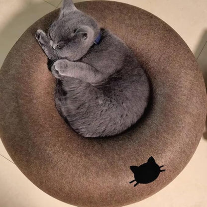 Donut Cat Tunnel Bed Peekaboo Cat Cave for Large Cats Up to 30 Lbs, Kitty Interactive Playing Tent House for Multiple Cats,Detachable,Scratch Resistant (Brown, Large - 24 Inch Diameter)