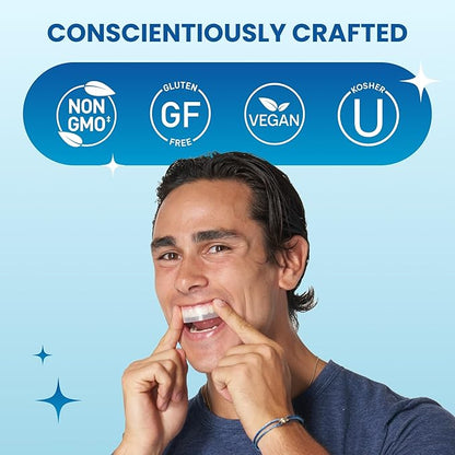 POOOF! Dissolving Teeth Whitening Strips by Dr. Bill Dorfman | 12% Hydrogen Peroxide | No-Slip Melt-Away Advanced Seal | Fast Stain Removal | Enamel & Sensitive Safe | 20 Ct (10-Day) | Polar Mint