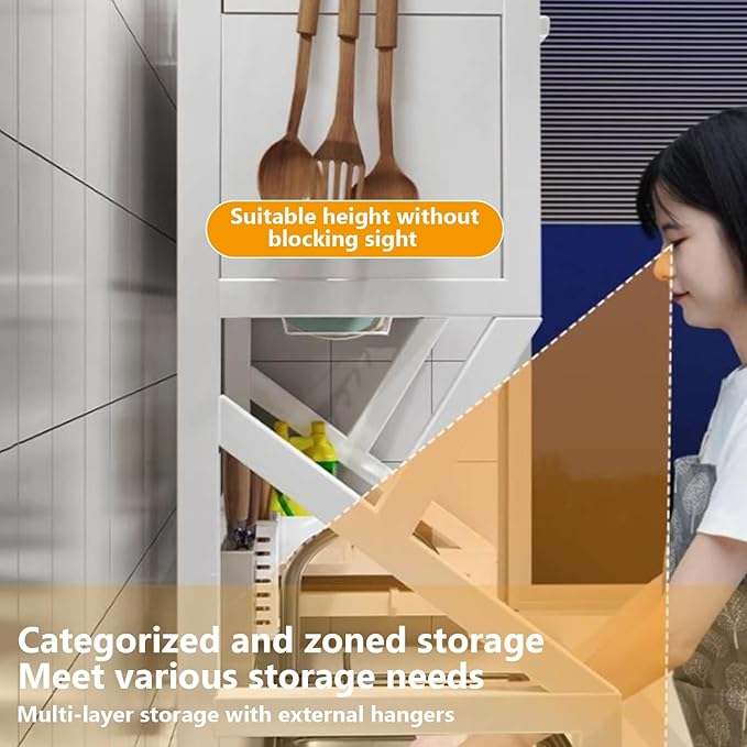 Kitchen sink rack dishwashing sink countertop dustproof cupboard storage multifunctional tableware storage drain rack double layer,KeepKitchen Sink Shlef Organized Space-Saving(White,85cm/33.5in)