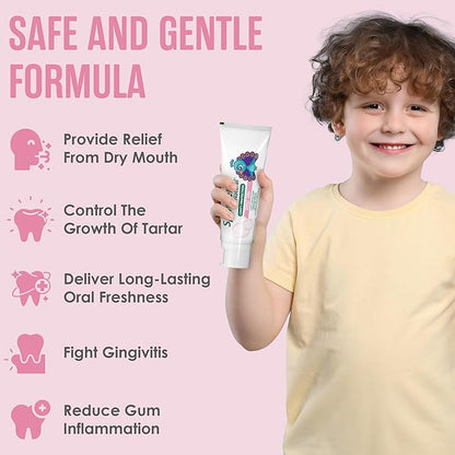 SprinJene Natural Kids Toothpaste, Bubblegum | Natural Children’s Toothpaste for Cavity Protection | Fluoride Toothpaste for Toddlers | 2 Pack