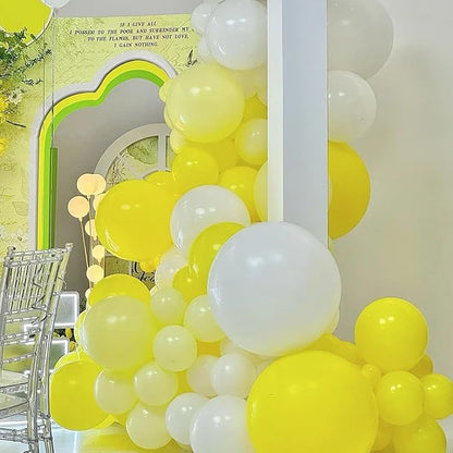 130pcs Pastel Yellow Balloons Different Sizes 18" 12" 10" 5" Light Yellow Latex Balloon Garland Arch Kit for Birthday Baby Shower Graduation Wedding Gender Reveal Party Decorations