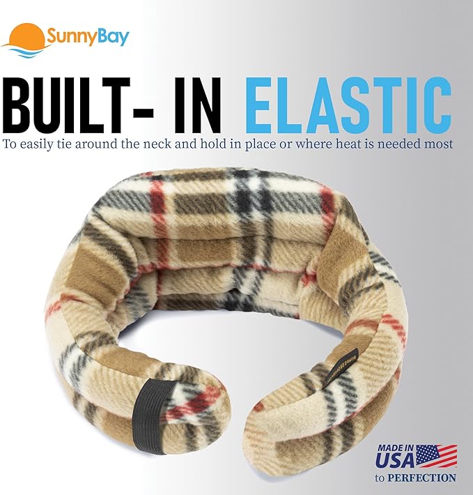 SunnyBay Microwave Heating Pad, Microwavable Heated Neck and Shoulder Wrap, Moist and Weighted Hands-Free Beanbag Pack with Wide Neck Coverage, 2.5 lbs, 26 Inches Long-Length, Made in USA, London