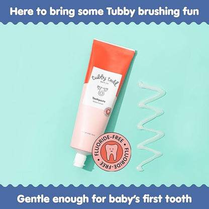 TUBBY TODD Fluoride Free Kids Toothpaste - Made with Xylitol - Safe Toothpaste for Baby, Toddler, Infant & Children - 4oz, 2 Pack - Watermelon Flavor
