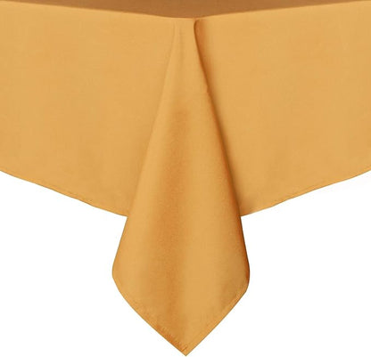 sancua Rectangle Tablecloth - 54 x 108 Inch - Stain and Wrinkle Resistant Washable Polyester Table Cloth, Decorative Fabric Table Cover for Dining Tables, Buffet Parties and Camping, Gold