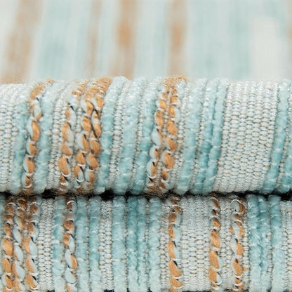 Yeiotsy Pillow Cases Blue, Pack of 2, Decorative Throw Pillow Covers Striped Bohemia Couch Cushion Covers for Sofa Home Decor (Light Blue, 18 X 18 Inches)