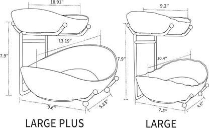 HBlife Extra Large Fruit Basket for Kitchen Counter - 2 Tier Ceramic Fruit Bowl with Metal Stand, Bathroom Countertop Organizer, Tiered Serving Trays for Party