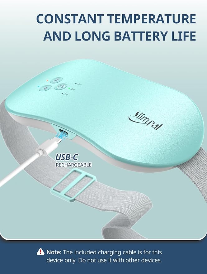 Slimpal Period Heating Pad for Cramps, FSA HSA Eligible, Portable Heat Pad for Menstrual Cramp Relief, Electric Cordless Heating Belt, 3 Timer Auto Off, Gifts for Women Girl, Light Grey