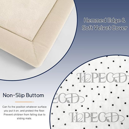 Baby Play Mat for Floor Tummy Time Mat Nursery Rug Muscle Mat Area Rug Playroom Rug Tatami Mat 9'2"x6'7" Memory Foam 1.3" Thick Crawling Mat for Babies,Toddlers, Infants, Kids,Floor Mat(Beige)