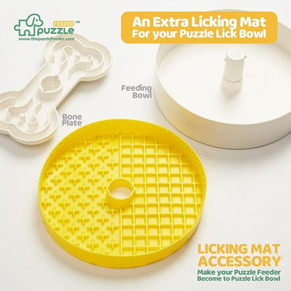 Insert, Transform Your Dog's Bowl to Slow Feeder, 6 Cup 9.8 Inch Yellow