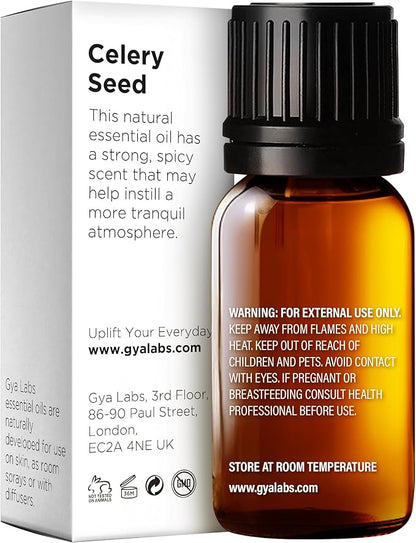 Gya Labs Celery Seed Essential Oil for Diffuser - 0.34 Fl Oz - 100% Pure Natural Celery Seed Oil for Skin & Face, Massage, Candle Making Scent