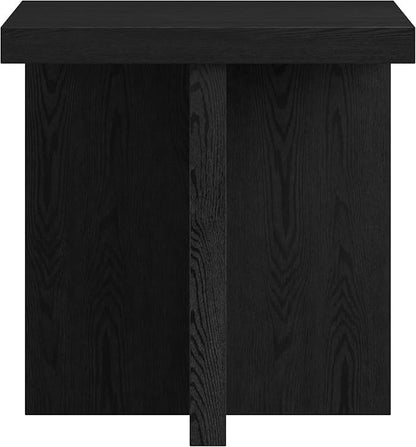 Henn&Hart 22" Wide Square Side Table in Natural Black, for Home, Living Room, Bedroom, Entertainment Room, Office