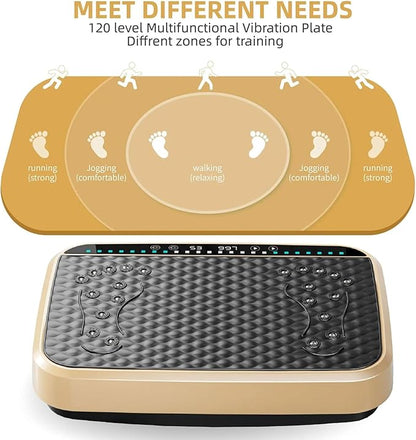 Vibration Plate Fitness Platform Whole Body Exercise Machine with 120 Speed Levels, Lymphatic Drainage, Fat Burning, and Weight Loss, Perfect for Women, Men, and Home Gym Exercise