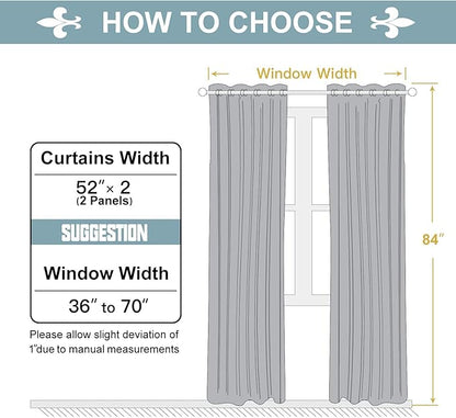 ChrisDowa Grommet Blackout Curtains for Bedroom and Living Room - 2 Panels Set Thermal Insulated Room Darkening Curtains (Royal Blue, 52 x 84 Inch)