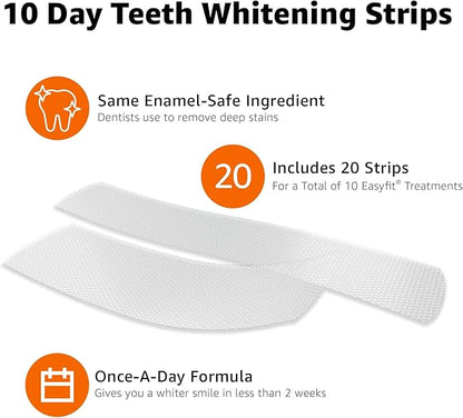 Amazon Basics 10 Day Teeth Whitening Strips Kit, 10 Treatments, 1-Pack (Previously Solimo)