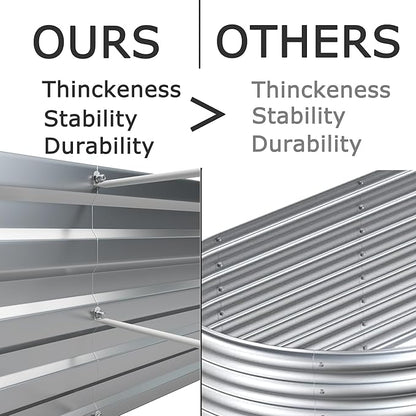8x4x1ft(2 Pack) Galvanized Raised Garden Bed,Outdoor Planter Box Metal Patio Kit Planting Bed for Vegetables Flowers Herb,Silver