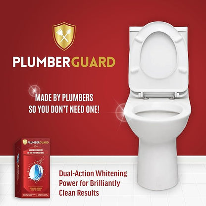 Toilet Tablets 4 Pack | Bleach & Chlorine Free, Dual-action Whitening with 1% Hydrogen Peroxide | Plumbers' Choice | Automatic Toilet Bowl Cleaner Tablets | Long-lasting Cleaning Supplies
