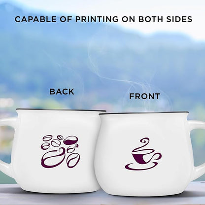 Custom Glazed Campfire Coffee Mugs 12 oz. Set of 50, Personalized Bulk Pack - Perfect for Coffee, Tea, Espresso, Hot Cocoa, Other Beverages - White