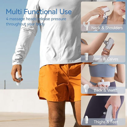 KingPavonini Mini Massage Gun with All-in-One Storage Case, FSA HSA Eligible, Pocket-Sized Small Massage Gun Deep Tissue, 0.5 lbs Portable Percussion Massager for Travel, Gym, Gift for Women Men