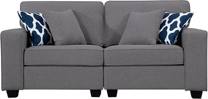 L Lengend Vansen Modular Sectional Sofa U Shaped Couch with Ottoman Modern Reversible Corner Sectional Couch for Living Room (Dark Grey, 2+3 with Ottoman)
