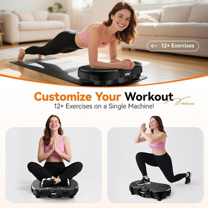 Vibration Plate Exercise Machine - 300 lbs Weight Capacity, 120 Speed Levels, 9 Workout Modes for Home Fitness, Muscle Toning & Weight Loss