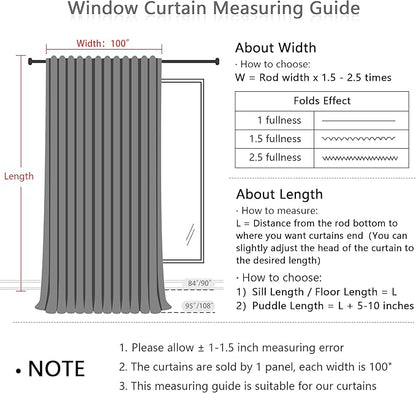 MYSKY HOME Semi Sheer Curtains 84 Inch Length, Living Room Curtains & Drapes Boho Sheer Light Filtering for Sliding Glass Door Windows Soft Elegant Rod Pocket, 100" x 84", Dusty Blue, 1 Panel