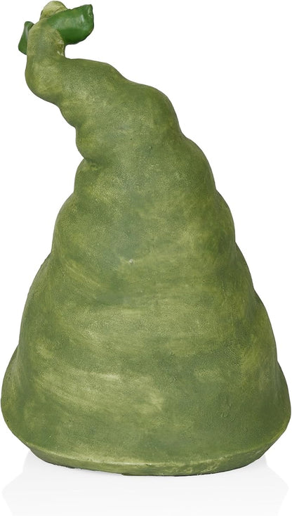 Alpine Corporation - 10" Tall Outdoor Garden Gnome Decor - Gnome Head with Rope Beard and Flower on Green Hat – Durable Lawn Scupture, Ideal for Patio, Deck, & Yard