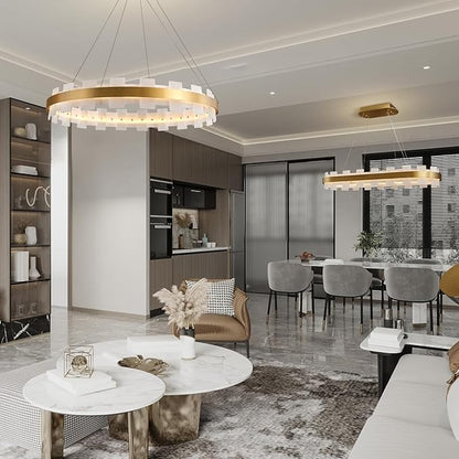 37.4" Natural Spanish Alabaster Rectangle Chandelier, Adjustable Luxury Ceiling Light for Dining Room Over Table, Kitchen Island, Modern Marble Chandeliers for Bedroom, Foyer, Entryway