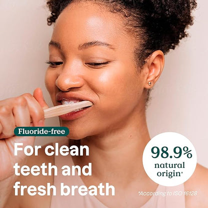 ATTITUDE Fluoride-Free Fresh Breath Toothpaste, Peppermint Flavor, Vegan & Cruelty-Free, Sugar-Free, Plant & Mineral-Based Ingredients, Clean Oral Care, 4.2 Oz