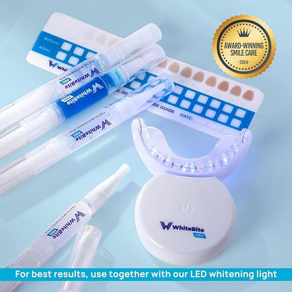 WhiteBite Pro Teeth Whitening Pens for Sensitive Teeth – 4 Pens Total (1 Blue Gel Pen for Sensitivity Relief), 35% Carbamide Peroxide Gel, Fast Whitening Results, Enamel-Safe, Travel-Friendly