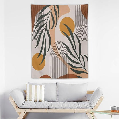 ICMOLYYENLO Boho Plant Aesthetic Tapestry, Abstract Medieval Arch Sun Home Aesthetic Wall Hanging For Bedroom Living Room Dormitory Tapestry 40x60 Inches