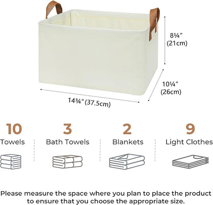 GRANNY SAYS Storage Baskets for Shelves, Closet Organizer Bins, Clothes Storage Bins with Metal Frame, Large Baskets for Organizing and Storage, Collapsible, Ivory, 2-Pack